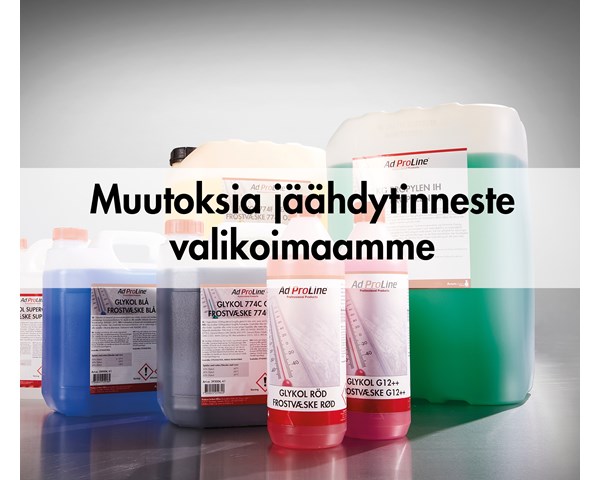 Muutoksia jäähdytinneste valikoimaamme